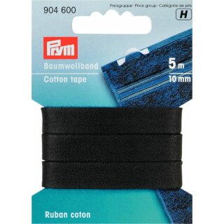 Prym Ruban coton 10 mm noir (5 m)