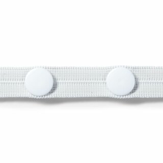Prym Knopfloch-Elastic mit 3 Knöpfen 12 mm weiß (3 m)