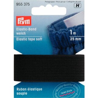 Prym Elastic tape soft 25 mm black (1 m)