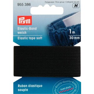 Prym Elastic tape soft 30 mm black (1 m)