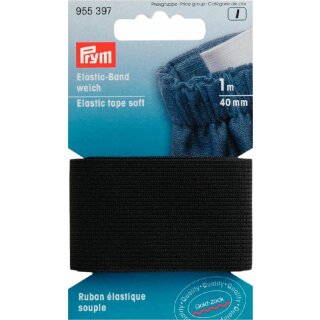 Prym Elastic tape soft 40 mm black (1 m)