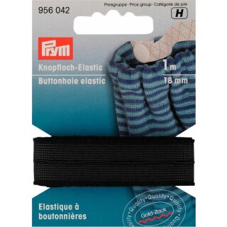 Prym Buttonhole Elastic smooth tape woven 18 mm black (1 m)