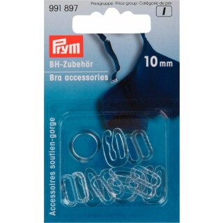 Prym Bra accessories plastic 10 mm transparent assortment (10 pcs)