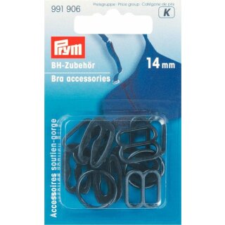 Prym Access. soutien-gorge plastique 14 mm assortiment noir (10 pce)