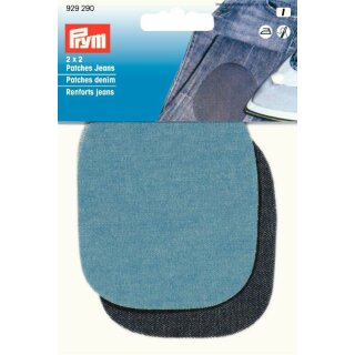 Prym Patches Jeans (bügeln) 8 x 9 cm hellblau/dunkelblau (2 Paar)