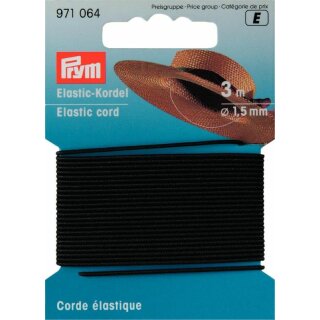 Cordon Élastique Noir Prym - 1.5 Mm X 3 M - Pour Couture, Bijoux, Masques