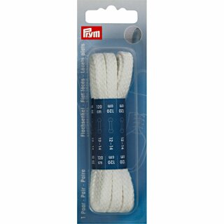 Prym Flat laces 8 x 1200 mm white (1 pair)