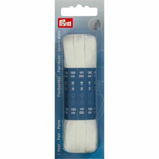 Prym Flat laces 8 x 1500 mm white (1 pair)