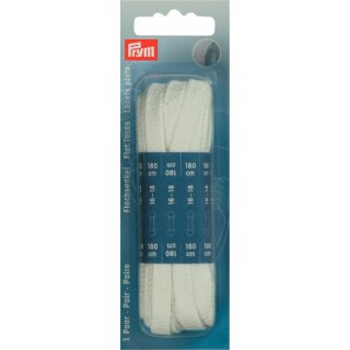Prym Flat laces 8 x 1800 mm white (1 pair)