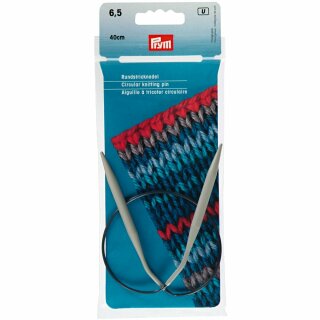 Prym Aiguilles à tricoter circulaires alu gris-perle 40 cm 6,50 mm (1 pce)