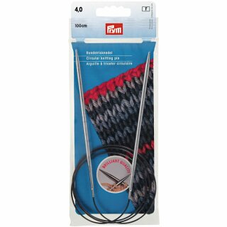Prym Aiguilles à tricoter circulaires laiton argent 100 cm 4,00 mm (1 pce)