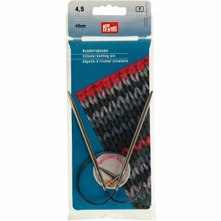Prym Aiguilles à tricoter circulaires laiton argent 40 cm 4,50 mm (1 pce)