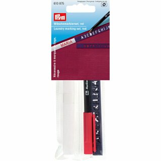 Prym Laundry marking set standard, red pen (1 set)