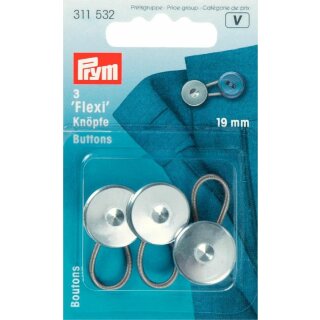 Prym Flexi-Knöpfe mit Schlaufe 19 mm (3 Stück)