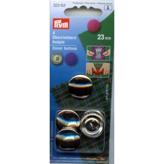 Prym Cover Buttons without tool brass 23 mm silver col (4 pcs)