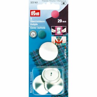 Prym Cover Buttons without tool brass 29 mm silver col (3 pcs)