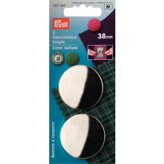 Prym Cover Buttons without tool brass 38 mm silver col (2 pcs)