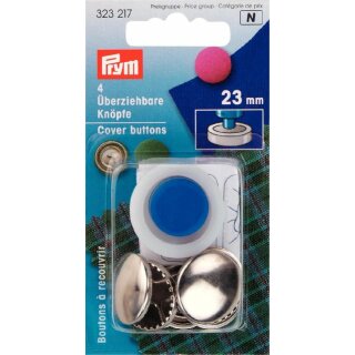 Prym Cover Buttons brass 23 mm silver col (4 pcs)