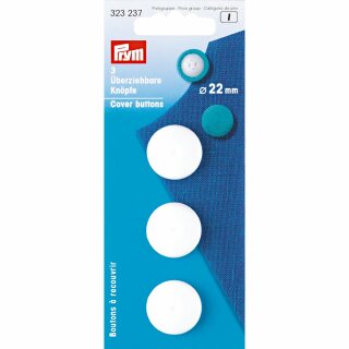 Prym Cover Buttons plastic 22 mm white (3 pcs)