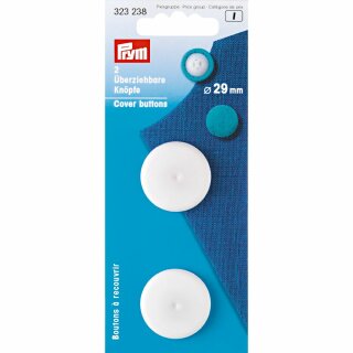 Prym Cover Buttons plastic 29 mm white (2 pcs)