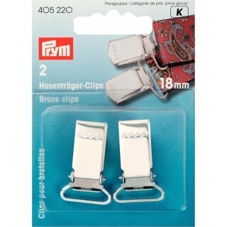 Prym Hosenträger-Clips Stahl 18 mm silberfarbig (2 Stück)