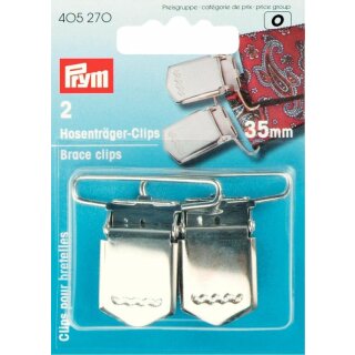 Prym Hosenträger-Clips Stahl 35 mm silberfarbig (2 Stück)