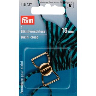Prym Bikini and belt clasp hook metal 15 mm gold col (1 pc)