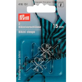 Prym Bikini- u. Gürtelverschlüsse Kunststoff Kleeblatt 15 mm transp. (2 Stück)