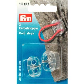 Prym Kordelstopper Kunststoff 2-Loch transparent (2 Stück)