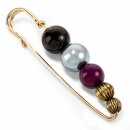 Prym Epingle décor perles 80 mm noir/argent/rouge (1 pce)