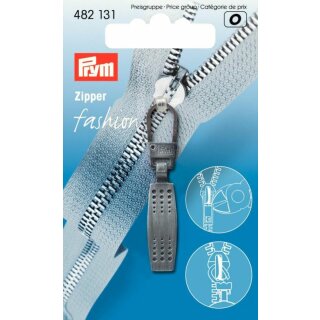 Prym Fashion Zipper pullers Matrix metal black brushed (1 pc)