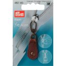 Prym Fashion Zipper pullers Leather metal brown (1 pc)