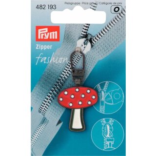 Prym Fashion Zipper puller for children Mushroom red/white (1 pc)
