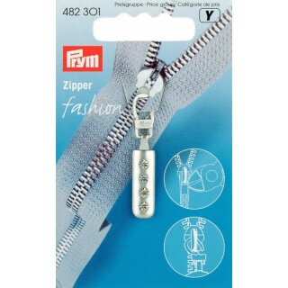 Prym Fashion-Zipper Strass argentofarbig matt (1 pezzo)