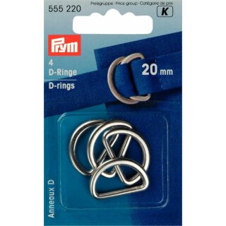 Prym D-rings 20 mm silver col (4 pcs)