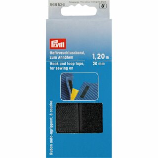 Prym Hook and Loop Tape for sewing on 20 mm negro (1,2 m)