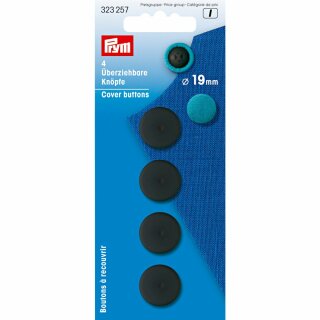 Prym Cover buttons plastic 19 mm black (4 pcs)