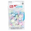 Prym Love Bottone automatico Color Herz 12,4mm rosa/grün/blu chiaro (30 St)