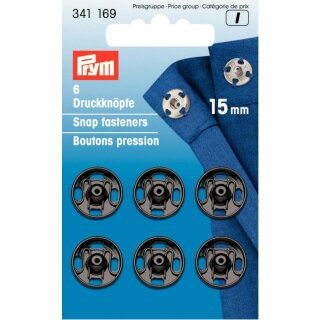 Prym Sew-On Snap Fasteners Brass 15 mm black (1.000 pcs)