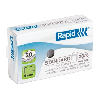 Rapid Staples 26/6 mm standard (1.000 pieces)