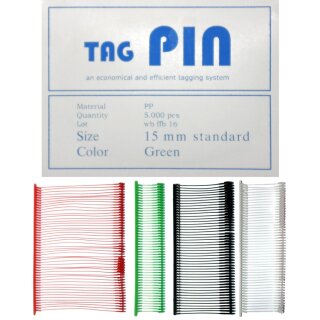 Tag Pin Heftfäden Standard (5.000 Stück) grün 40 mm