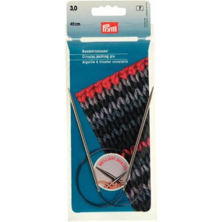 Prym Aiguilles à tricoter circulaires laiton argent 40 cm 3,00 mm (1 pce)