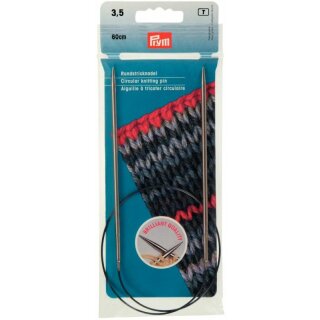 Prym Aiguilles à tricoter circulaires laiton argent 60 cm 3,50 mm (1 pce)