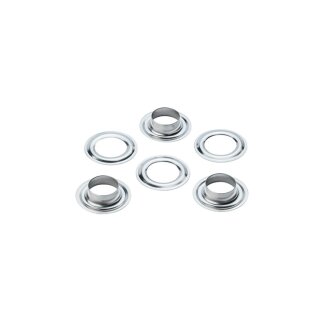 Ösen & Scheiben für Ösenzange "XXL" 14 mm Messing vernickelt 10 Stück