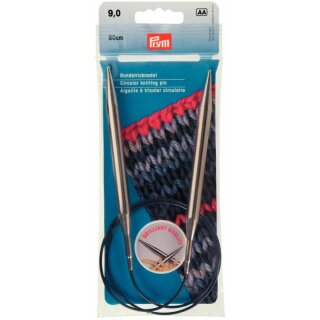Prym Aiguilles à tricoter circulaires laiton argent 80 cm 9,00 mm (1 pce)