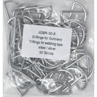 D-Ringe 30 x 16 mm silber