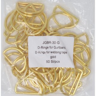 D-Ringe 30 x 16 mm gold