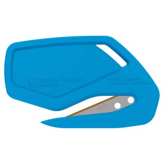 MARTOR SECUMAX PLASTICUT safety knife, cyan, stainless, TiN (10 in a box)