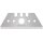 MARTOR trapezoid blade No. 165232, stainless, wide ground edge, rounded tips (10 in dispenser)