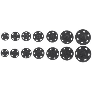 XL-Annähdruckknöpfe schwarz (100 Stück) 17 mm